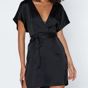 NASTYGAL LBD Black Dress Satin Size US 8 EUR 40